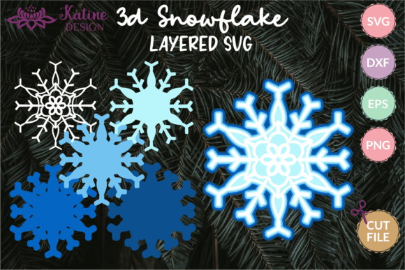 3D Snowflake SVG Christmas Ornament for Branding