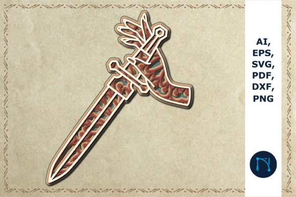 3D SVG Boho Knife: Fantasy And Fairy Tales Branding