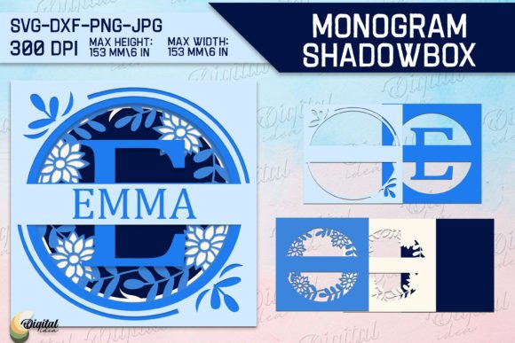 3D SVG Letter E: Editorial Asset for Shadow Boxes