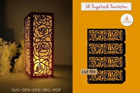 3D SVG Rose Lantern: Centerpieces for Brand Identity