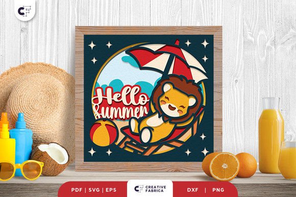Baby Lion Beach 3D SVG: Summer Digital Product Review