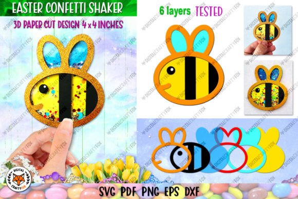 Bee Confetti Shaker 3D SVG: Shapes for Easter