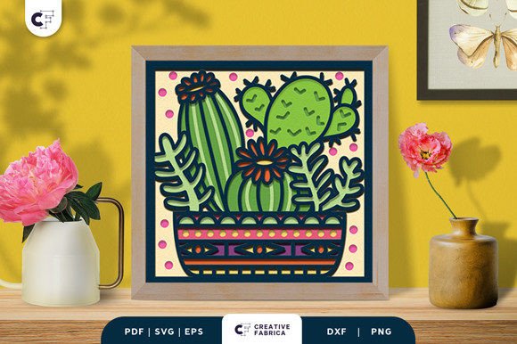 Cactus in a Pot 3D SVG for Cacti And Succulents Branding