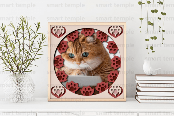 Cat & Paws 3D SVG for Shadow Boxes