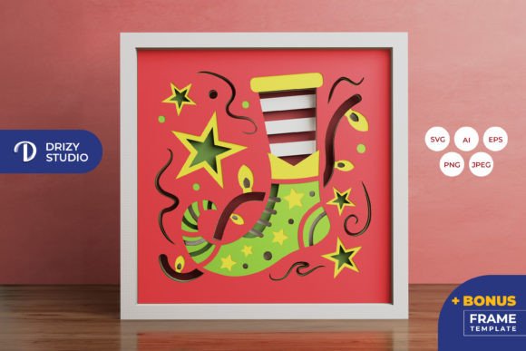 Christmas Elf Shoes 3D SVG: Shadow Box Review