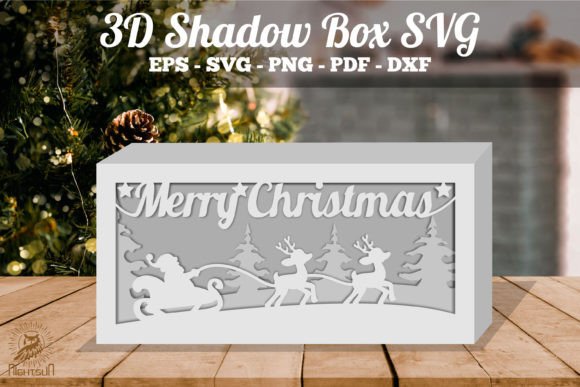 Christmas Night Scene 3D SVG for Local Business Branding