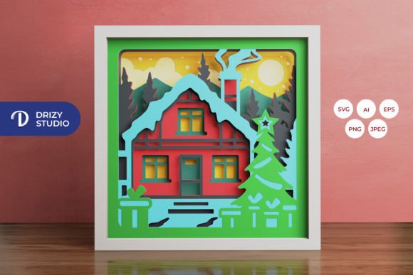 Christmas Winter Home 3D SVG Shadow Box Review