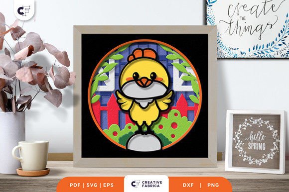 Cute Cartoonish Chick 3D SVG for Spring Seasons