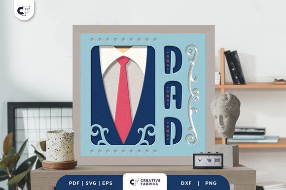 Dad with Suit and Tie 3D SVG for Father S Day