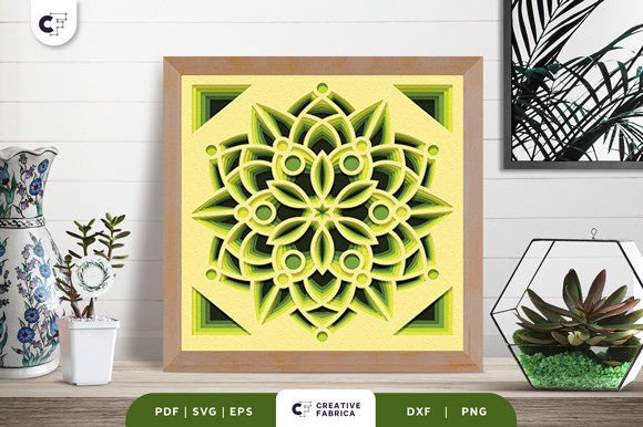 Floral Geometric Shape 3D SVG for Ornaments