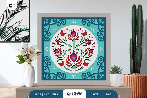 Flowers Folk Art 3D Paper Cut SVG Review
