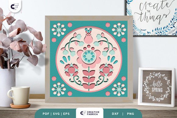Folk Spring Flowers 3D SVG for Seasonal Design