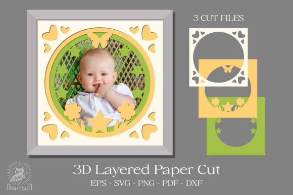 Frame 3D Light Box Paper Cut: 3D SVG for Shadow Boxes