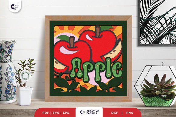 Groovy Apple 3D Shadowbox: An Embroidery Review