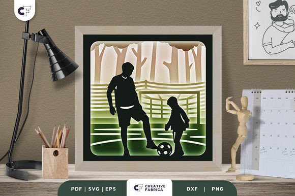 Son and Father Do Sport 3D SVG for Father’s Day