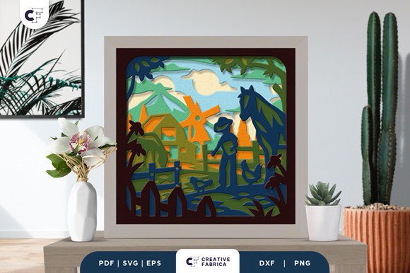Spring Farm Village 3D SVG: A Seasons Shadow Box Review
